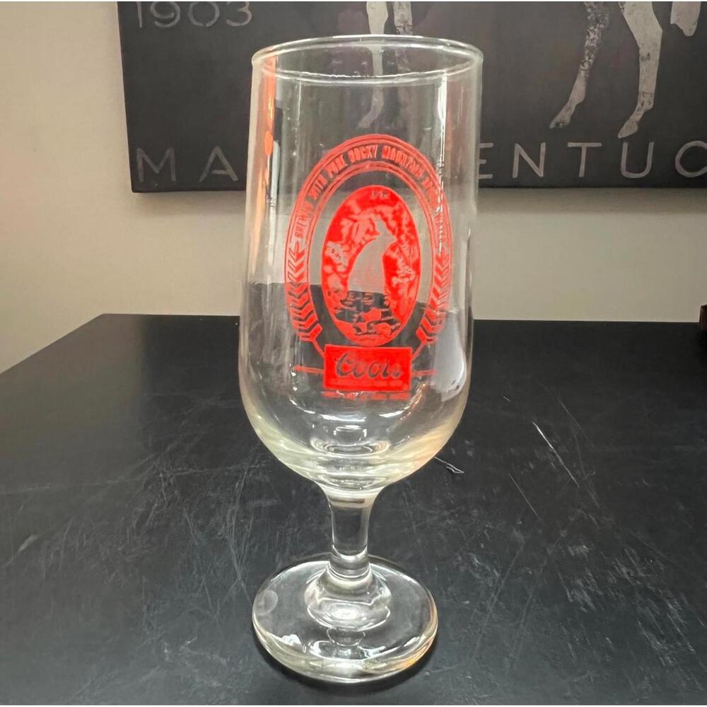 Coors Footed Glass Pilsner Set of 4 Americas Fine Light Beer VTG Mid Century